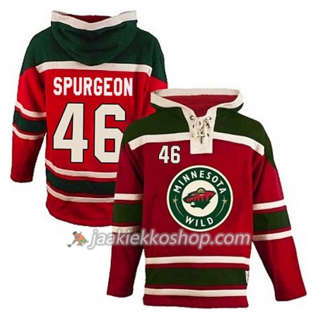 Miehille NHL Minnesota Wild Spurgeon 46 Punainen Sawyer Hooded Sweatshirt